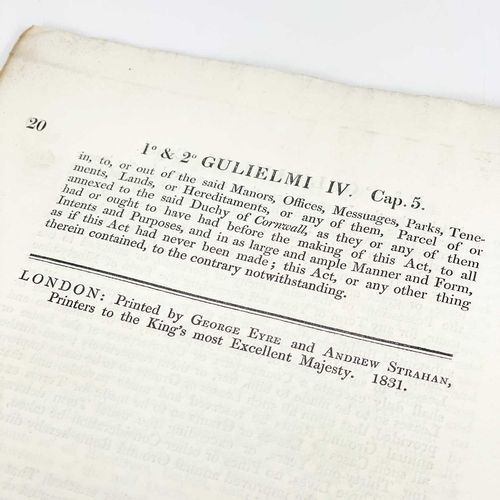 510 - Three Acts of Parliment 'An Act to Enable His Majesty to Make Leases, Copies and Grants of Offices, ... 