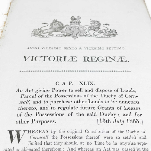 512 - Three Acts of Parliament. 'An Act to Enable His Royal Highness Albert Edward Prince of Wales to make... 