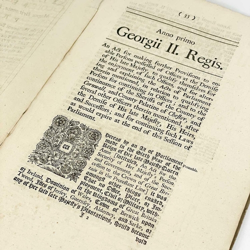 513 - Three Acts of Parliament. 'An Act to Enable his Majesty to Make Leases, Copies and Grants of Offices... 