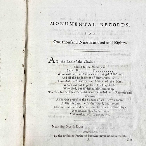 525 - Herbert Croft. 'The Abbey of Kilkhampton,' 1780. 'Or Monumental Records for the Year 1980, Faithfull... 