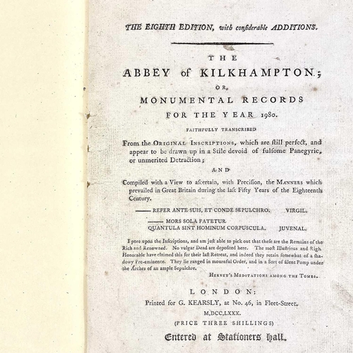 525 - Herbert Croft. 'The Abbey of Kilkhampton,' 1780. 'Or Monumental Records for the Year 1980, Faithfull... 