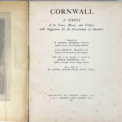 530 - 'Cornwall. A Survey', 1930. W. Harding Thompson, Charles Henderson, with a preface by Sir Arthur Qui... 