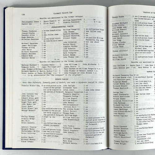 54 - T. L. Stoate. 'Cornwall Hearth and Poll Taxes 1660-1664'. 'Direct Taxation in Cornwall in the Reign ... 