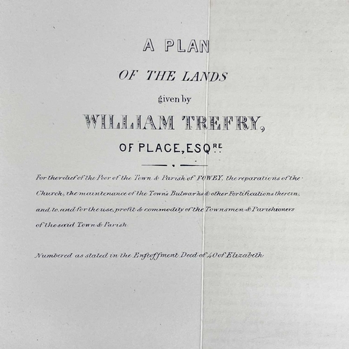 551 - An inquiry into charities relating to the County of Cornwall, 1837. 'The Reports of the Commissioner... 