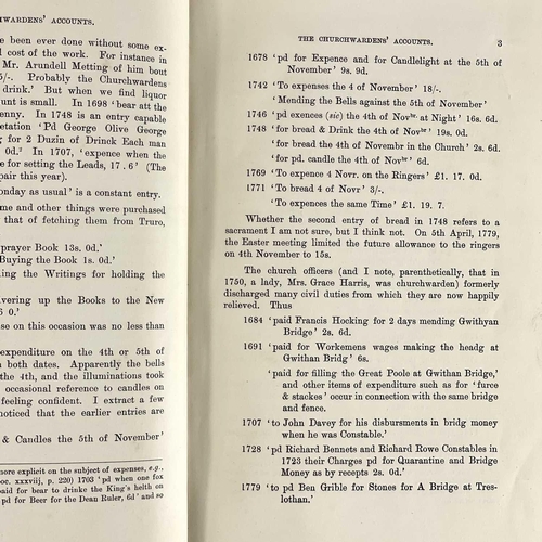 56 - Eleven Cornish tracts and pamphlets bound in one volume. Thurstan C. Peter 'The Churchwardens Accoun... 