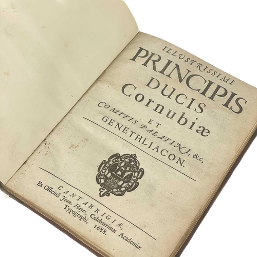 562 - Cornubiae. 'Illustrissimi Principis Ducis Cornubiae,' 1688. (Illustrious Principal of the Duke of Co... 