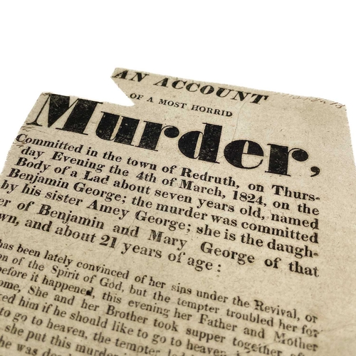 586 - 'An Account of a Most Horrid Murder'. 'Committed in the Town of Redruth, on Thursday Evening the 4th... 