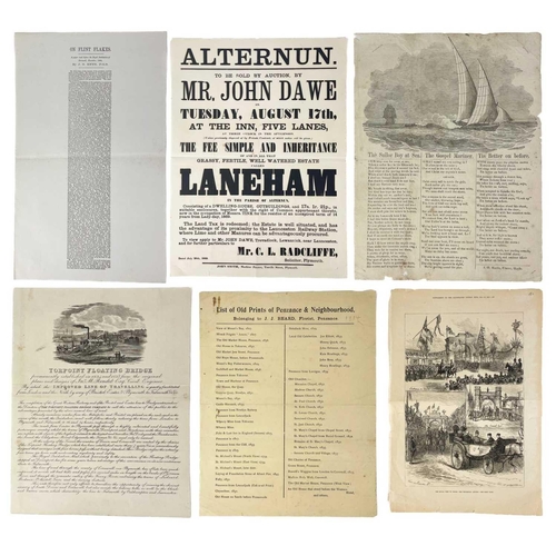 588 - Six printed broadsheets and ephemera. J. S. Enys [1866]. 'On Flint Flakes. A Paper Read before the R... 