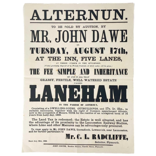 588 - Six printed broadsheets and ephemera. J. S. Enys [1866]. 'On Flint Flakes. A Paper Read before the R... 