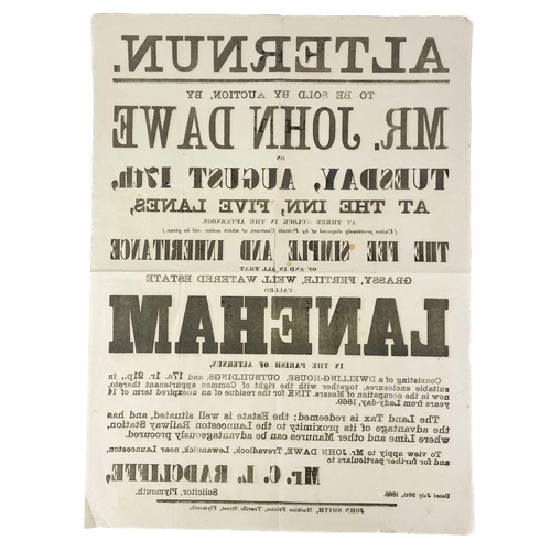 588 - Six printed broadsheets and ephemera. J. S. Enys [1866]. 'On Flint Flakes. A Paper Read before the R... 