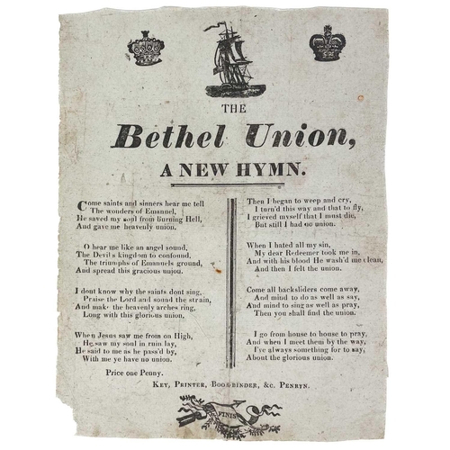 603 - Three 19th century broadsheets. Two from Falmouth and one from Penryn. 'The Loss of the 