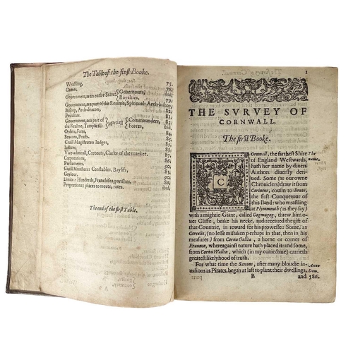 65 - Richard Carew of Antonie, Esq The Survey of Cornwall. First Edition, April 23rd, 1602 Printed by S. ... 