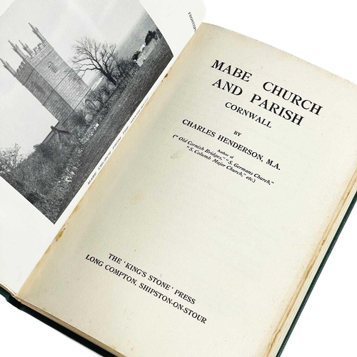 650 - Charles Henderson. 'Mabe Church and Parish. Cornwall'. First edition, bound in green boards with gil... 