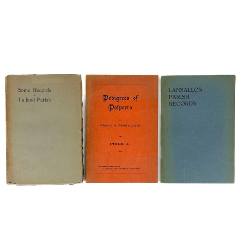 657 - Frank H. Perrycoste. 'Some Records of Talland Church', 'Pedigree of Polperro', and 'Lansallos Parish... 