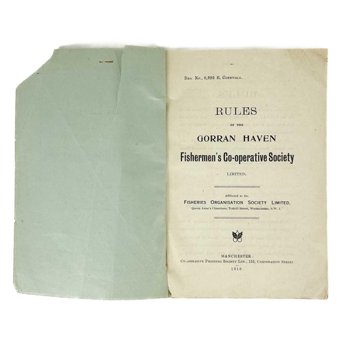 668 - 'Rules of the Gorran Haven Fisherman’s Co-operative Society'. Original paper wraps, tears with repai... 