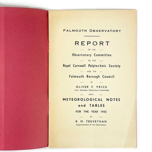 670 - Scarce Falmouth booklet. Oliver F. Price. 'Falmouth Observatory Report of the Observatory Committee ... 