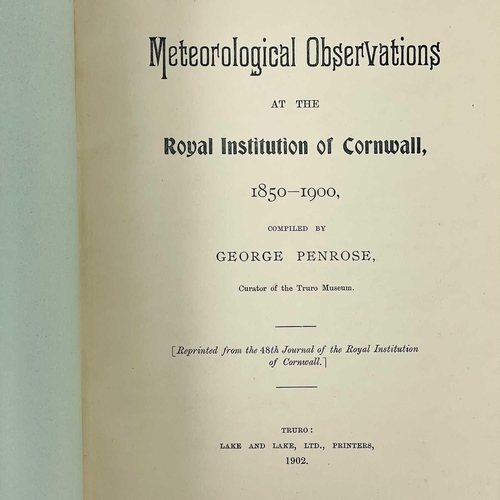 681 - George Penrose. 'Meteorological Observations at the Royal Institution of Cornwall, 1850-1900'. Origi... 