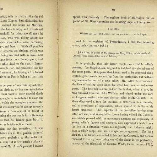 687 - Rev J. Bartlett. 'The History of the Parish of St Blazey, A Lecture'. First edition, John Blowey’s c... 