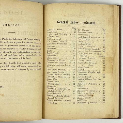 696 - Directory and Guide for Falmouth and Penryn, 1864. W. Warn. '1864. Directory and Guide for Falmouth ... 