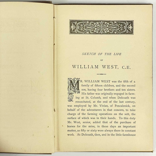 701 - Richard Nicholls Worth (probably). 'Sketch of the Life of William West, C.E., of Tredenham,' First e... 