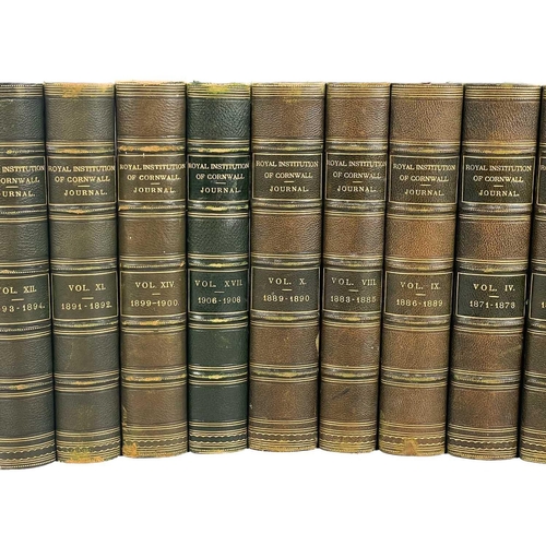 715 - The Royal Institution of Cornwall Journal Volumes 1 – 17, 1863 – 1908; a straight run. The Instituti... 