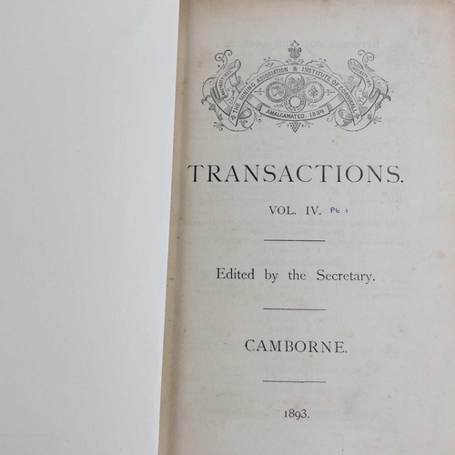 716 - 'The Mining Association and Institute of Cornwall'. Transactions for the year 1886 vol 1 part 2 edit... 