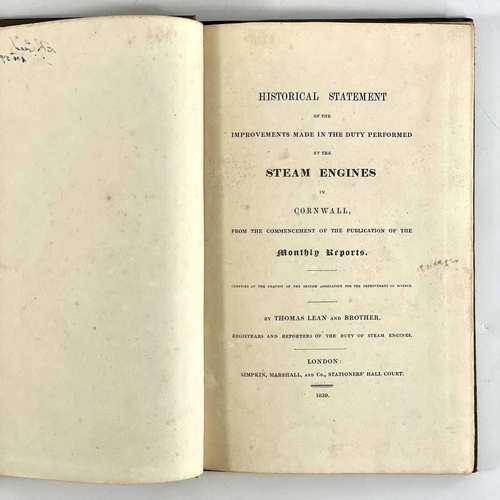 722 - Thomas Lean and Brother (registrars and reporters of the duty of steam engines). 'Historical Stateme... 