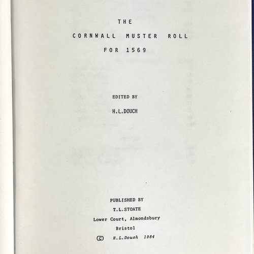 735 - H. L. Douch. 'The Cornwall Muster Roll for 1569'. First edition, a fine copy, published by T. L. Sto... 