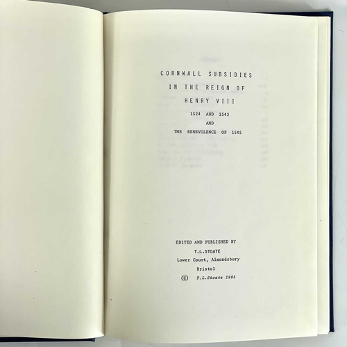 736 - T. L. Stoate. 'Cornwall Subsidies in the Reign of Henry VIII 1524 and 1543 and the Benevolence of 15... 