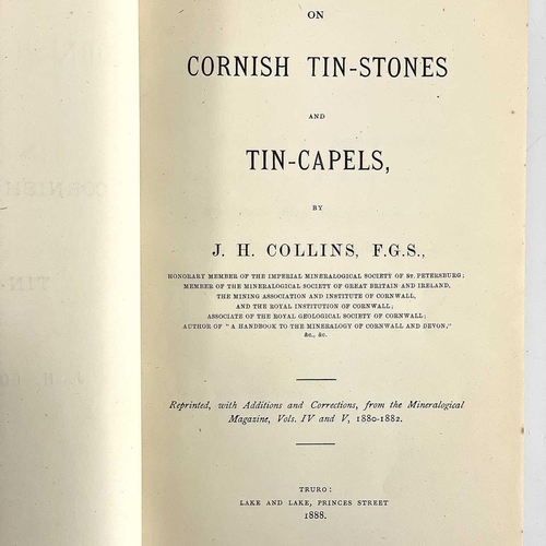 738 - J. H. Collings. 'Cornish Mining Papers'. Multiply papers and reviews bound in one vol, blue cloth bo... 