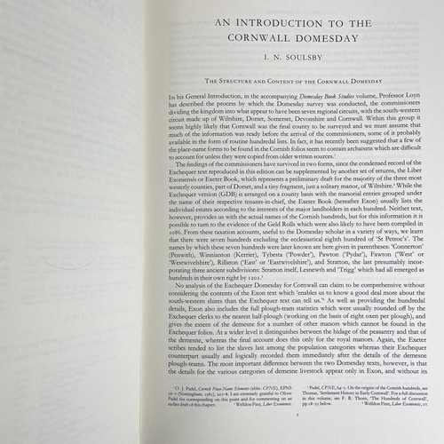 740 - Domesday book – Cornwall, first edition. Ann Williams (editor) First printing. A fine re-issue of th... 