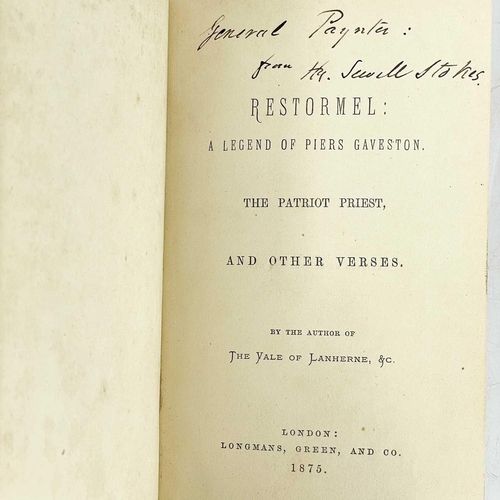 741 - H. Neville Stokes. 'Restormel: A Legend of Piers Gaveston, The Patriot Priest and Other Verses'. Fir... 