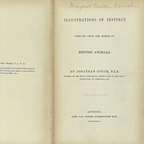 742 - British Animals, 1847. Johnathan Couch. 'Illustrations of Instinct Deduced from The Habits of Britis... 
