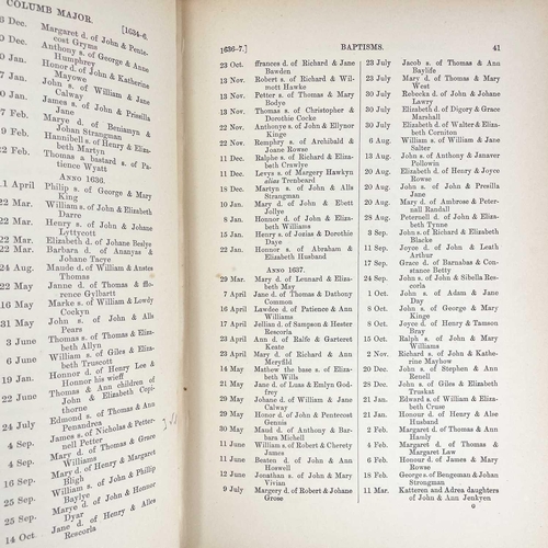 761 - Arthur J. Jewers. 'The Registers of the Parish of St Columb Major, Cornwall from the year 1539 to 17... 