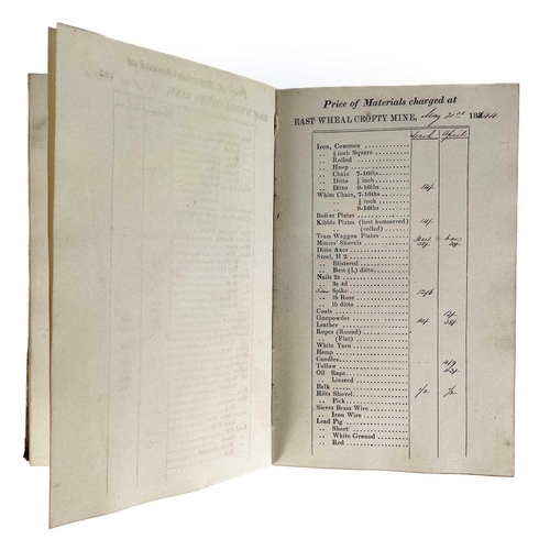 8 - Price of Materials charged at East Wheal Crofty Mine Account book for the years 1837-48 In original ... 