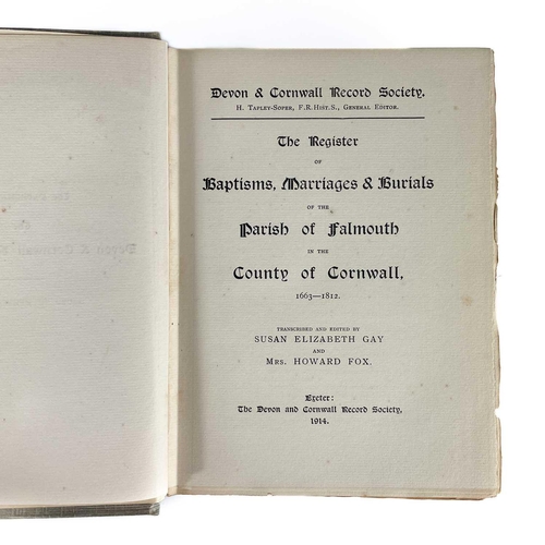 9 - Devon and Cornwall Record Society. 'The Register of Baptisms, Marriages & Burials of the Parish of F... 