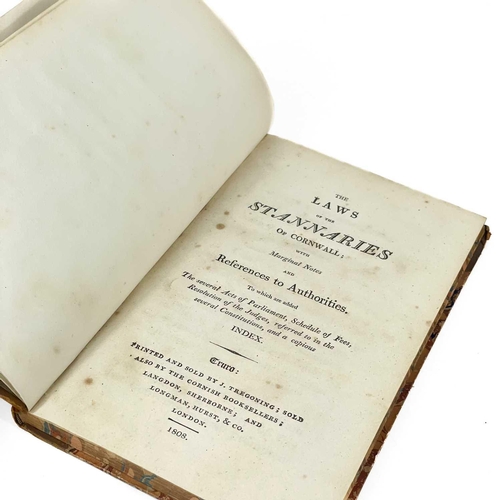 98 - John Thomas. 'The Laws and Customs of the Stannaries of Cornwall', 'With Marginal Notes and Referenc... 