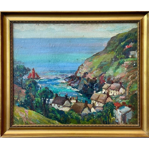 10 - Garstin COX (1892-1933) Cadgwith Cove Oil on panel, signed, 24 x 29.5cm. This oil is in good origina... 