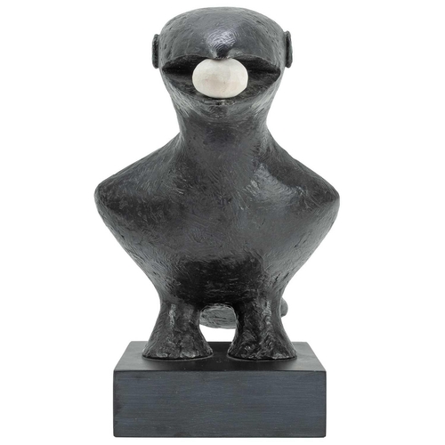 106 - Breon O'CASEY (1928-2011) Crow II, 2004 Bronze with slate base and marble seed Initialled BOC and nu... 