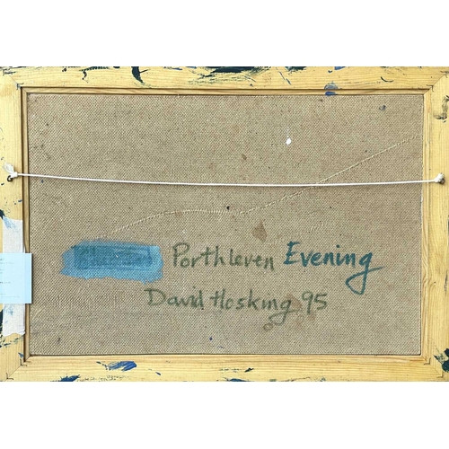 108 - David HOSKING (XX-XXI) Porthleven Evening Oil on board, initialled, further signed, inscribed and da... 