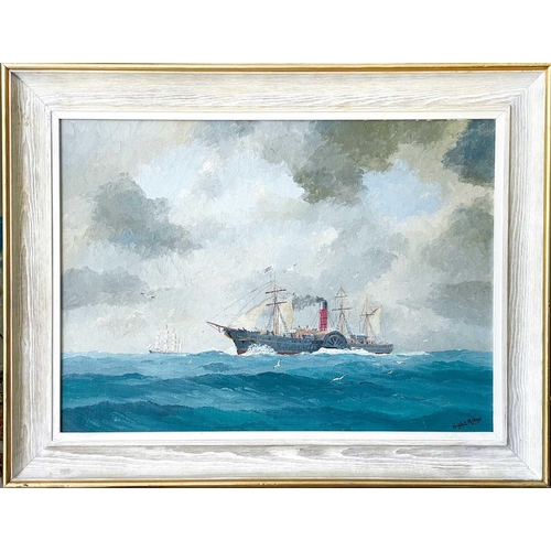 130 - Hugh E RIDGE (1899-1976) Crossing The Atlantic 1870 (SS Great Britain) Oil on canvas, signed, 39 x 5... 