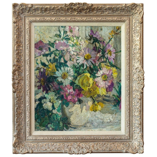 134 - Dorothea SHARP (1874-1955) Still Life of Mixed Flowers Oil on board, signed, 44 x 36cm. This oil has... 