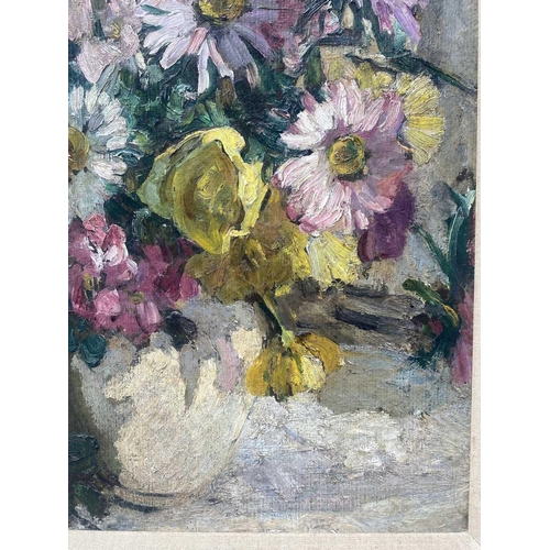 134 - Dorothea SHARP (1874-1955) Still Life of Mixed Flowers Oil on board, signed, 44 x 36cm. This oil has... 