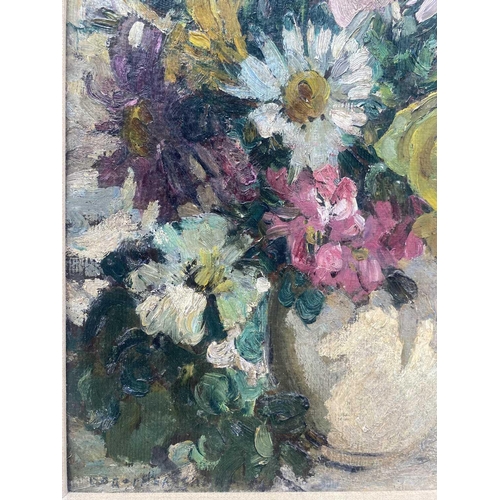 134 - Dorothea SHARP (1874-1955) Still Life of Mixed Flowers Oil on board, signed, 44 x 36cm. This oil has... 