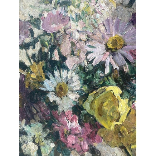 134 - Dorothea SHARP (1874-1955) Still Life of Mixed Flowers Oil on board, signed, 44 x 36cm. This oil has... 