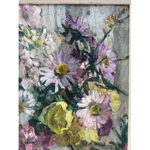 134 - Dorothea SHARP (1874-1955) Still Life of Mixed Flowers Oil on board, signed, 44 x 36cm. This oil has... 