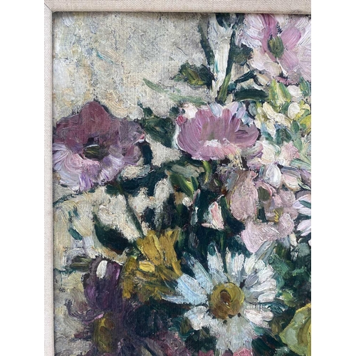 134 - Dorothea SHARP (1874-1955) Still Life of Mixed Flowers Oil on board, signed, 44 x 36cm. This oil has... 