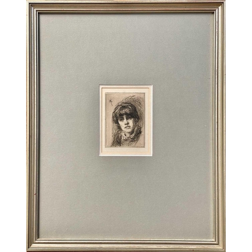 146 - Elizabeth Adela STANHOPE-FORBES (1859-1912) Self Portrait Etching, monogrammed within the plate, pla... 