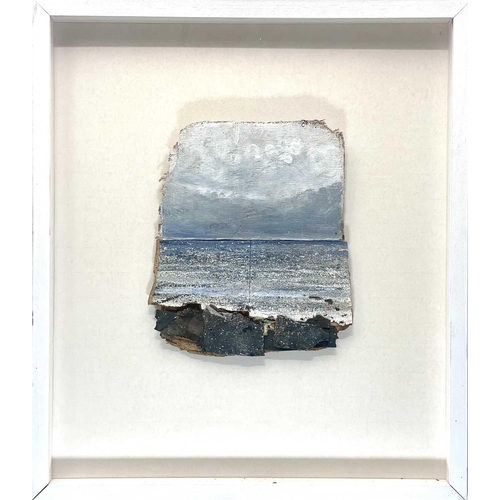 149 - Kurt JACKSON (1961) Seascape  Oil and mixed media on driftwood Faintly signed (lower left) 31 x 27cm... 