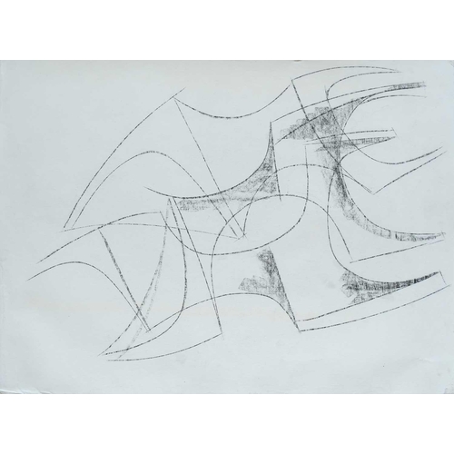 156 - Paul MOUNT (1922-2009) Sculptural Form, circa 1984 Charcoal on paper 77 x 56cm Together with a simil... 